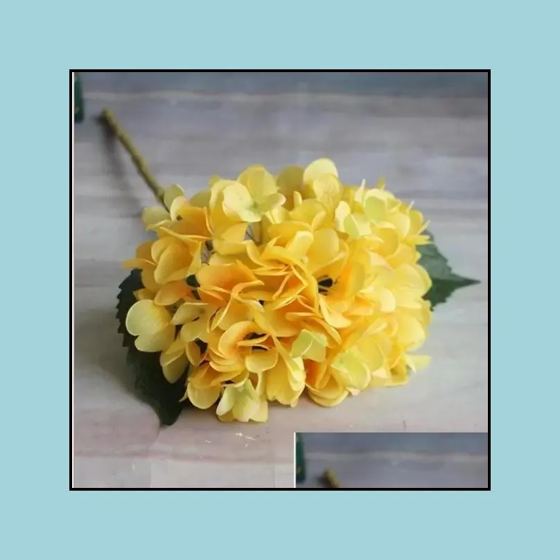 artificial hydrangea flower head fake silk single real touch hydrangeas 8 colors for wedding centerpieces home party decorative flowers