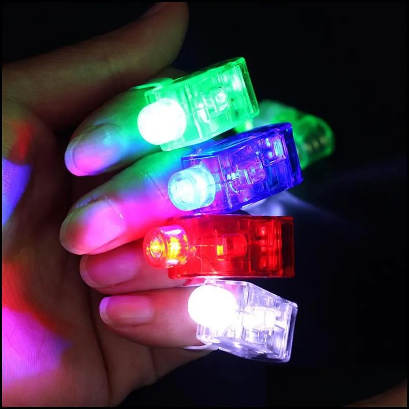 led finger lights finger flashing ring halloween christmas birthday wedding party gifts children festival night luminous toys