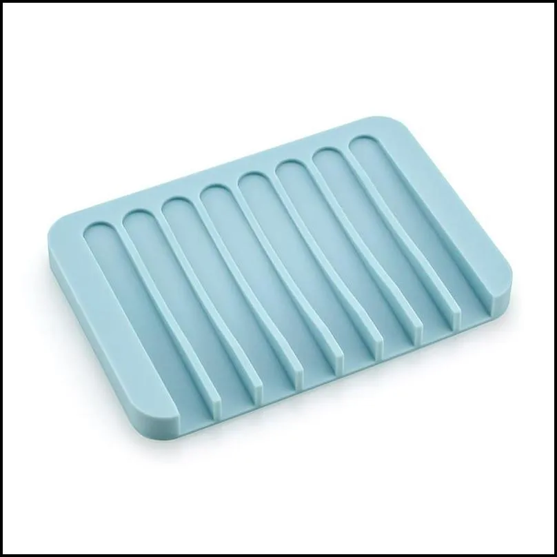 soap dish with drain silicone soap holder for shower bathroom self draining waterfall soap tray 16colors