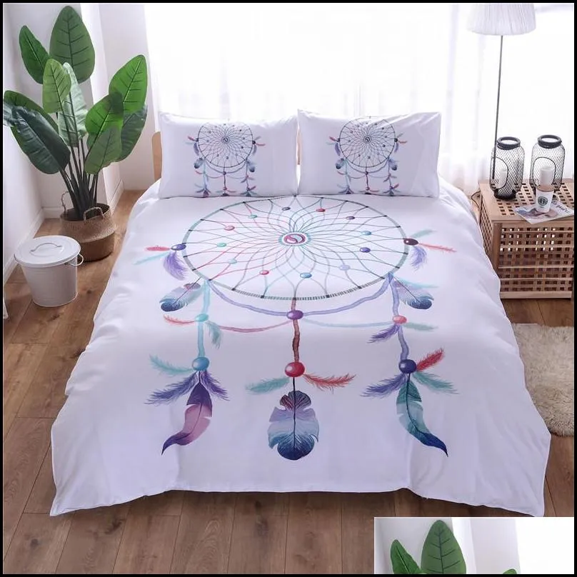 feather pattern bedding set mandala boho bedding cover elephant moose pattern 2/3pcs bed set no sheet no filling