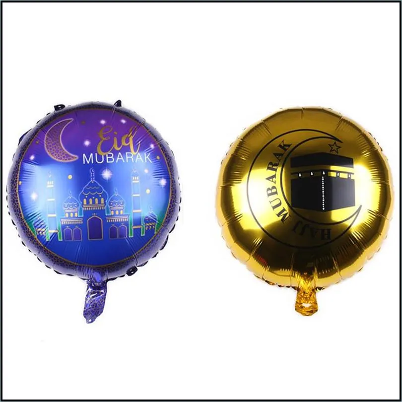 18 inch round eid mubarak foil balloons hajj mubarak decorations star moon helium balloon ramadan kareem eid alfitr supplies