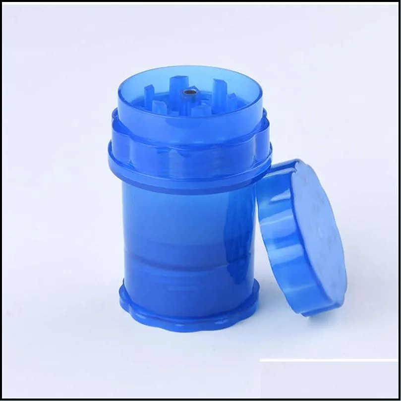 plastic grinder herb grinders storage smoking herb pepper grinder 3 layer plastic tobacco spice grinder crusher