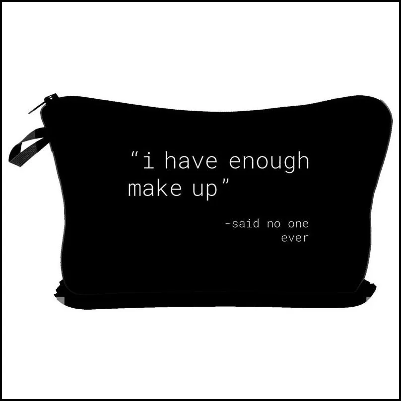 3d printed letters cosmetic bags this bag contains my face toiletry bag girl women makeup pouch gift bag