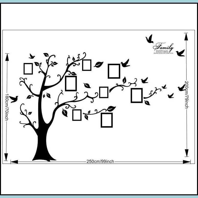 family photo frames tree wall stickers home decoration wall decals modern art murals for living room frame memory tree wall stickers