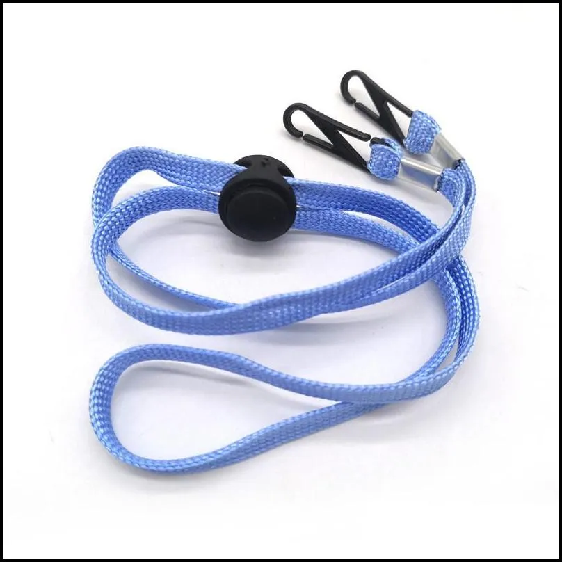 face mask lanyards adjustable mask strap with clips 65cm child adult antilost mask leash pink blue black