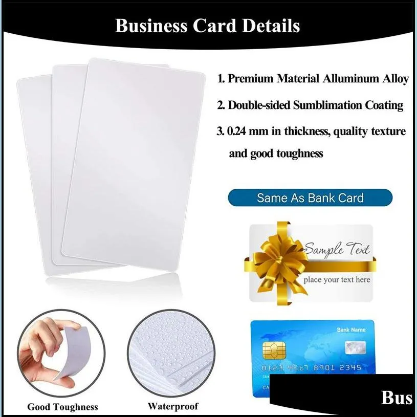 printable blank sublimation pvc card plastic white id business card for promotion gift name cards party desk number tag