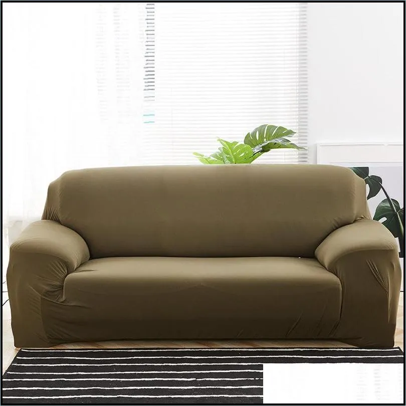 1/2/3/4 seater sofa cover polyester solid color nonslip couch covers stretch furniture protector living room settee slipcover