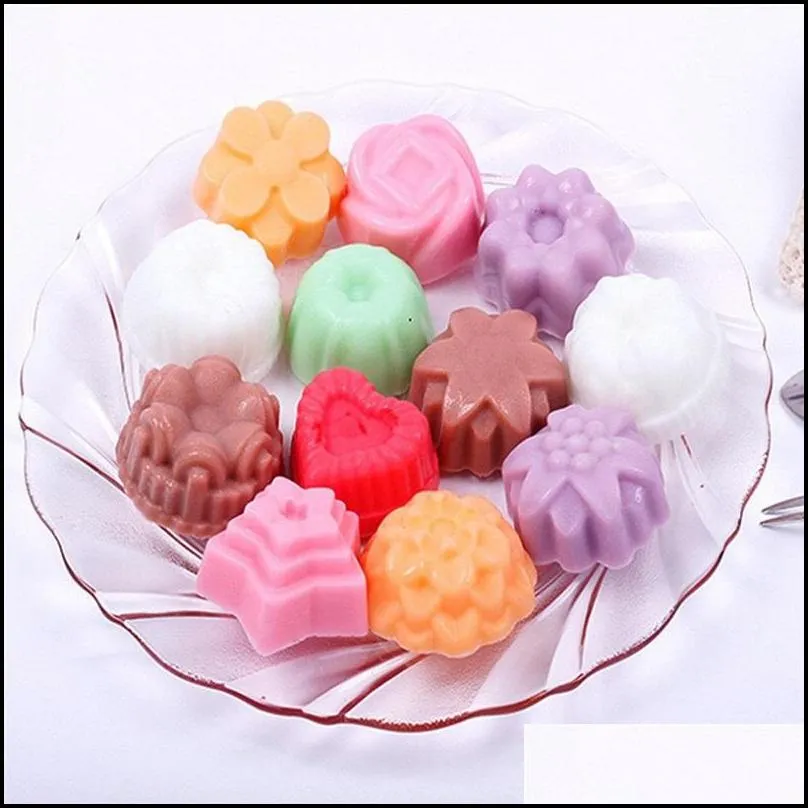 diy silicone soap mold 12 hole flower and silica gel cake mold pudding jelly molds handmade soap chocolate soap mould