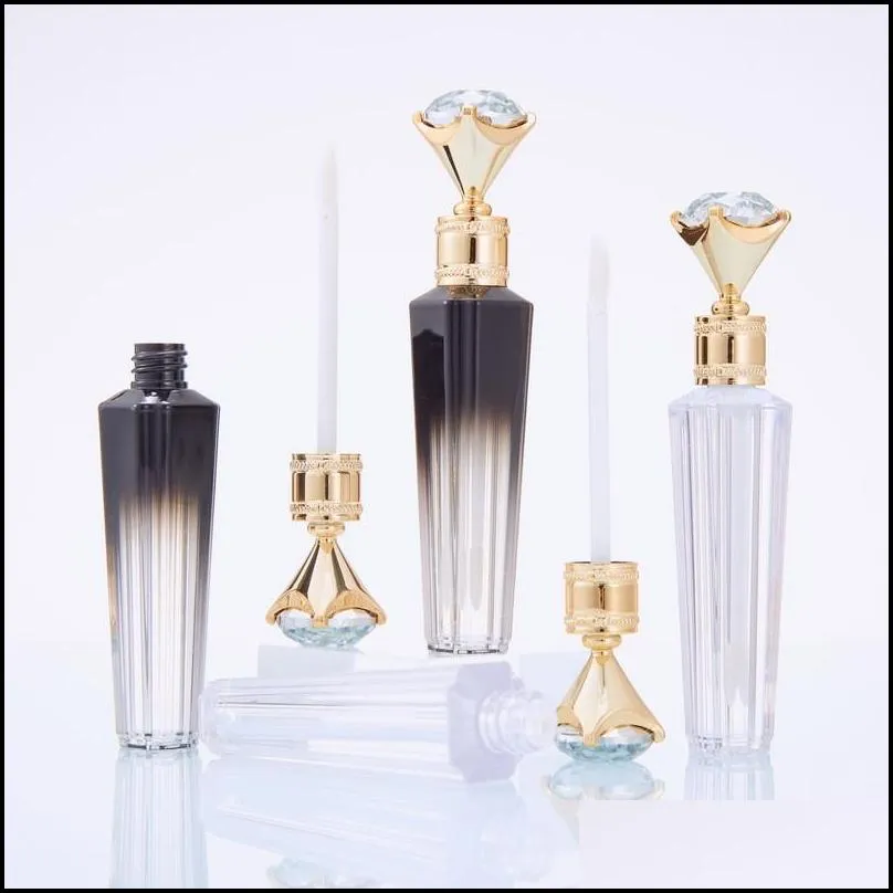 3ml diamond lip gloss tubes clear empty lip gloss tube container with wands fashion diamond refillable lip gloss bottles