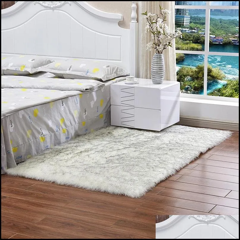 imitation wool floor mat plush soft sheepskin bedroom shaggy carpet rug bedside sofa cushion faux fur carpets