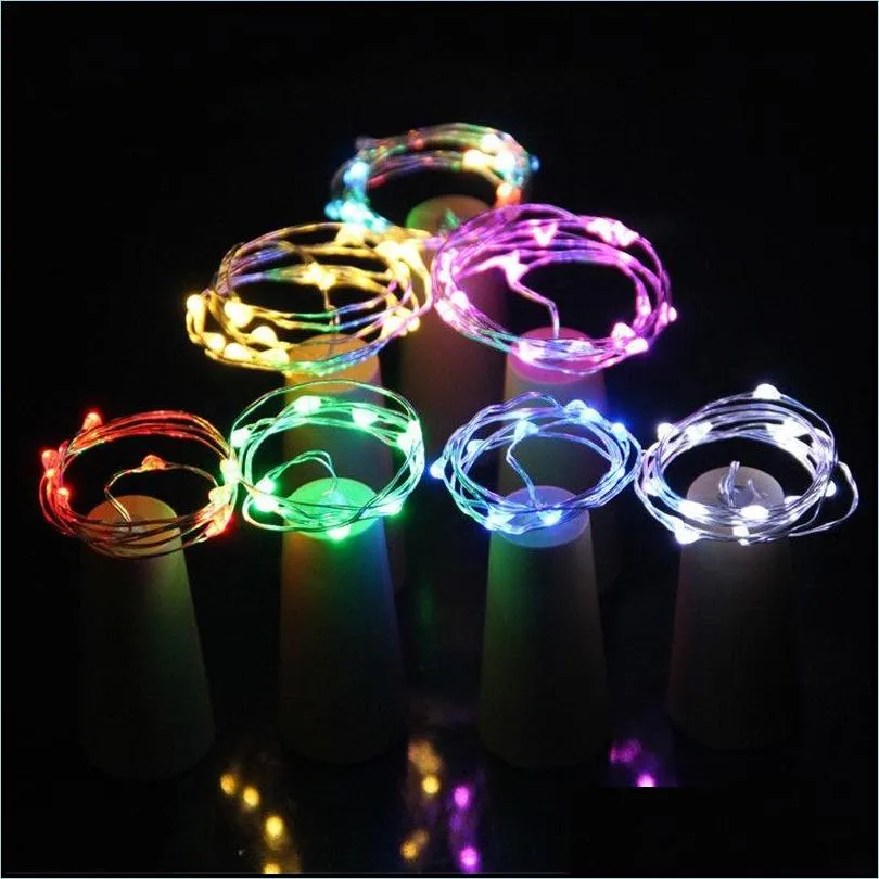 10 led 8 led solar wine bottle stopper copper glow party supplies cork shaped string light led night fairy light