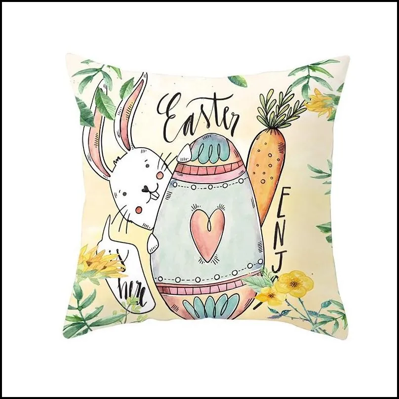 easter pillow case sofa throw pillow case bunny rabbit singlesided digital printed pillow case sofa car cushion covers 40 styles