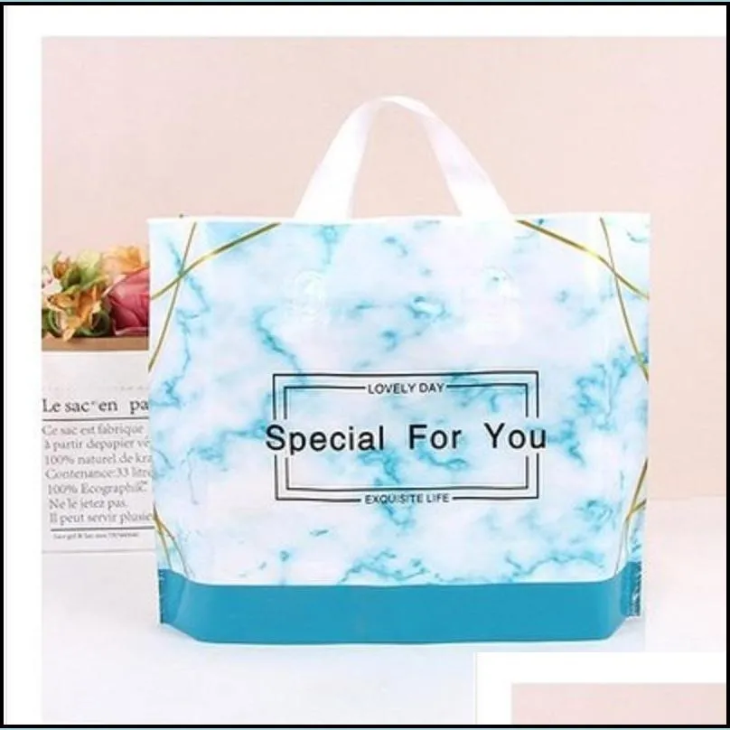 plastic clothing bag with handle shopping package bag thank you special for your transparent plastic gift bag cartoon printed gift