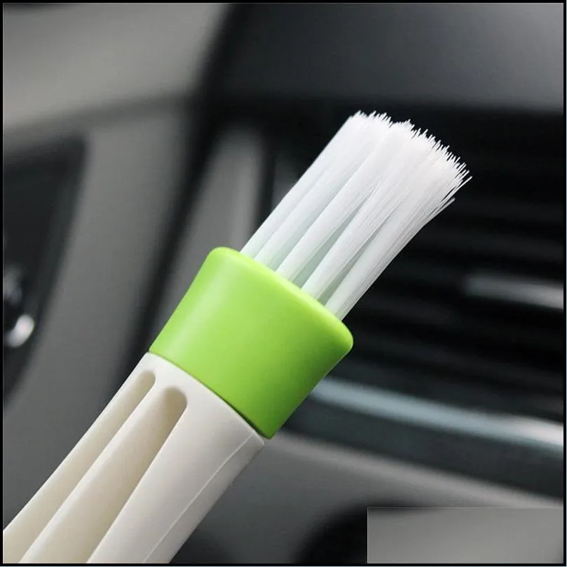 double ended auto car air conditioner vent outlet cleaning brush car meter detailing cleaner blinds duster brush