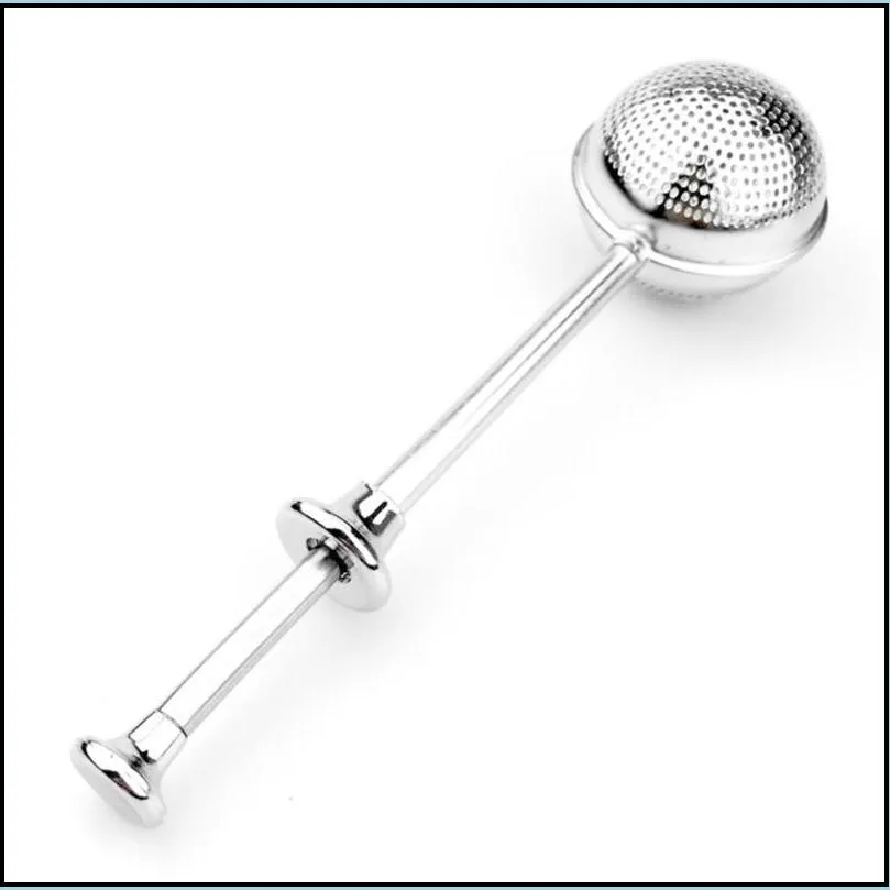 push tea infusers ball stainless steel reusable metal loose leaf green teas strainer home kitchen bar drinkware tool