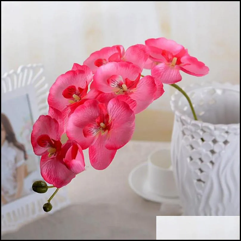 orchid artificial flowers diy artificial butterfly orchid silk flower bouquet phalaenopsis wedding home decoration 6 colors