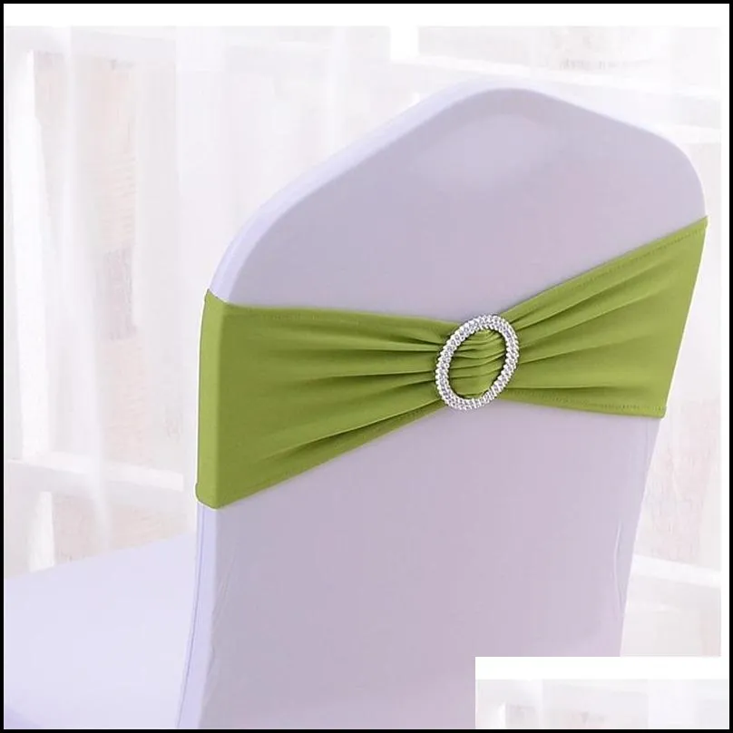 spandex chair sashes bows with buckle universal elastic chair ties for wedding party ceremony reception banquet decoration