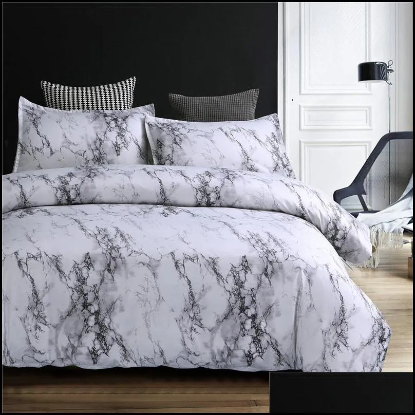 marble pattern bedding sets polyester bedding cover set 2/3pcs twin double queen quilt cover bed linen no sheet no filling