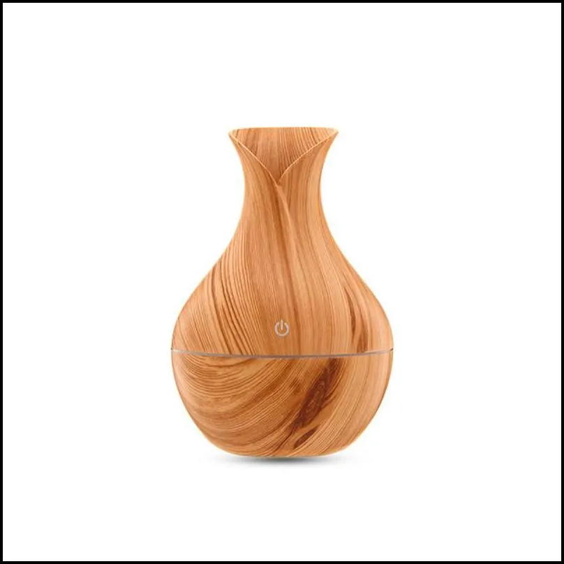 wood grain essential humidifier aroma oil diffuser usb plug wood air humidifier mini led lights home office air humidifier