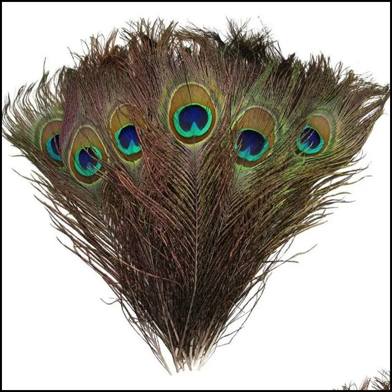 2530 cm peacock feathers natural peacock feather diy jewelry decorative elegant decorative materials 200 pcs/lot