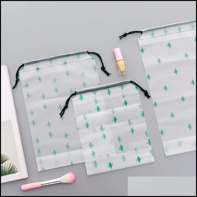 Zip Top Reusable Bags Plastic Cactus Dstring Bag Transparent Scrub