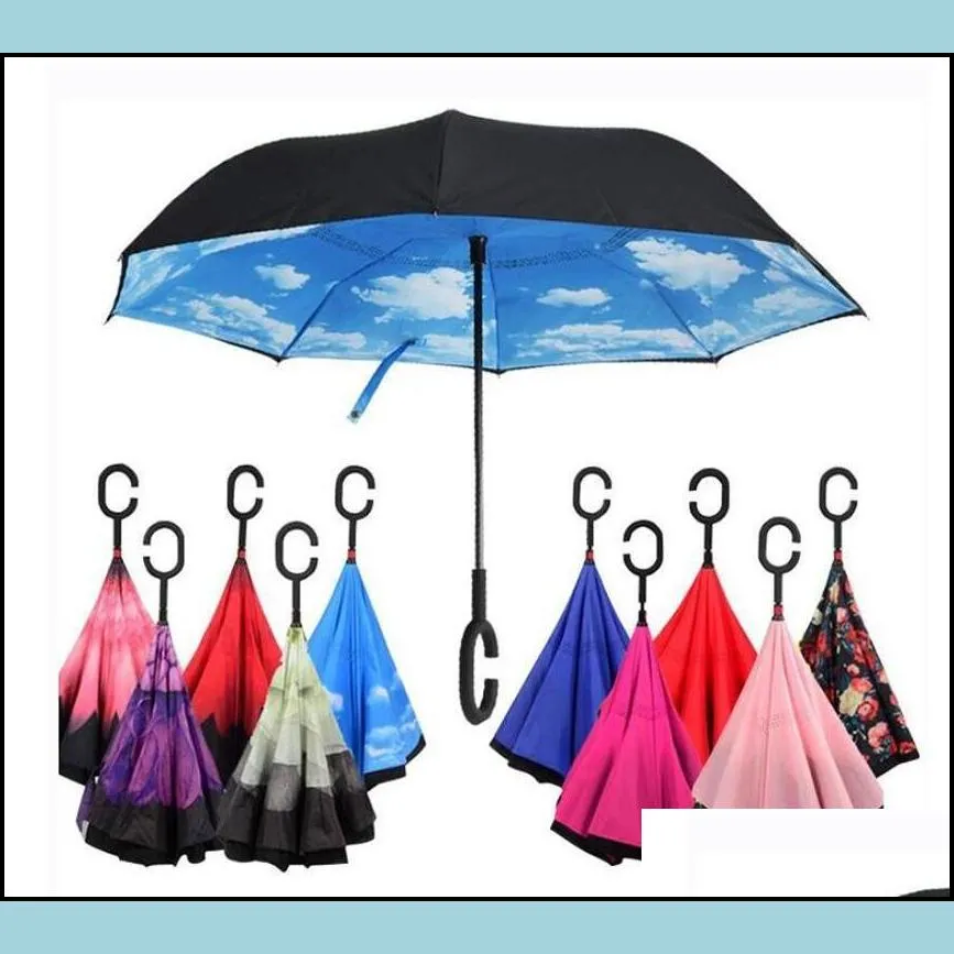 reverse umbrellas windproof reverse layer inverted umbrella inside out stand windproof umbrella inverted umbrellas