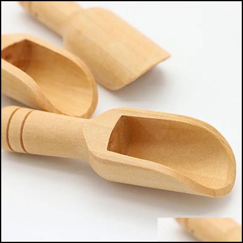 wooden powder spoon bath shower salts mini scoops spoon spa tool laundry detergent kitchen spice scoop