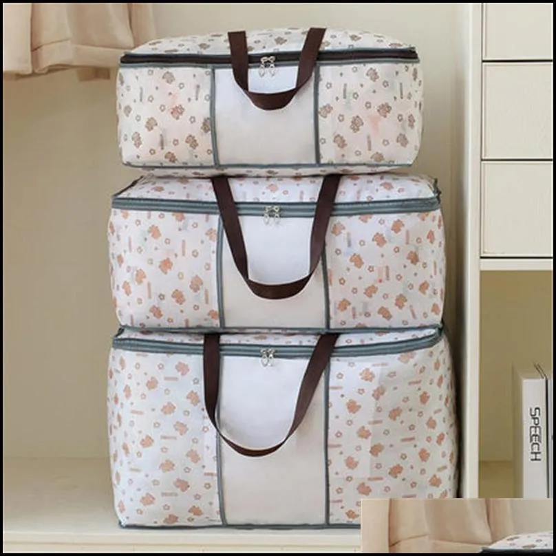 quilt non woven storage bag foldable clothes blanket quilt sweater organizer m/l/xl quilt bag holder