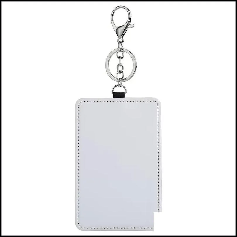 sublimation keychain wallet holder sundries pu leather id badge card holders blocking pocket for offices school id driver licence