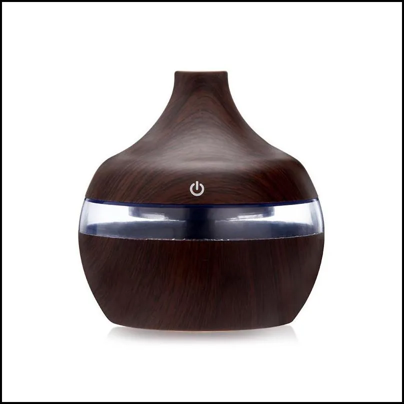 wood grain essential humidifier aroma oil diffuser usb plug wood air humidifier mini led lights home office air humidifier