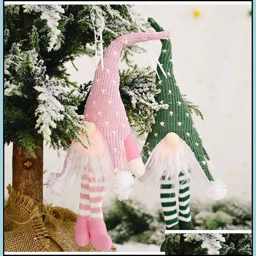 christmas faceless doll glowing pendant merry christmas decor long leg xmas tree hanging ornament 5 patterns