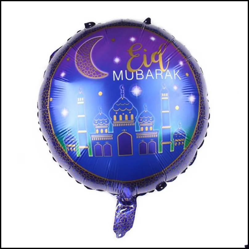 18 inch round eid mubarak foil balloons hajj mubarak decorations star moon helium balloon ramadan kareem eid alfitr supplies
