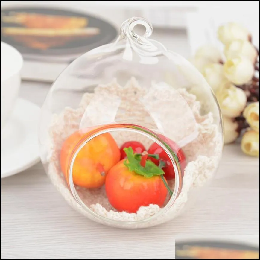 80mm romantic hanging tealight holder glass globes terrarium wedding candle holder candlestick vase home hotel bar decoration