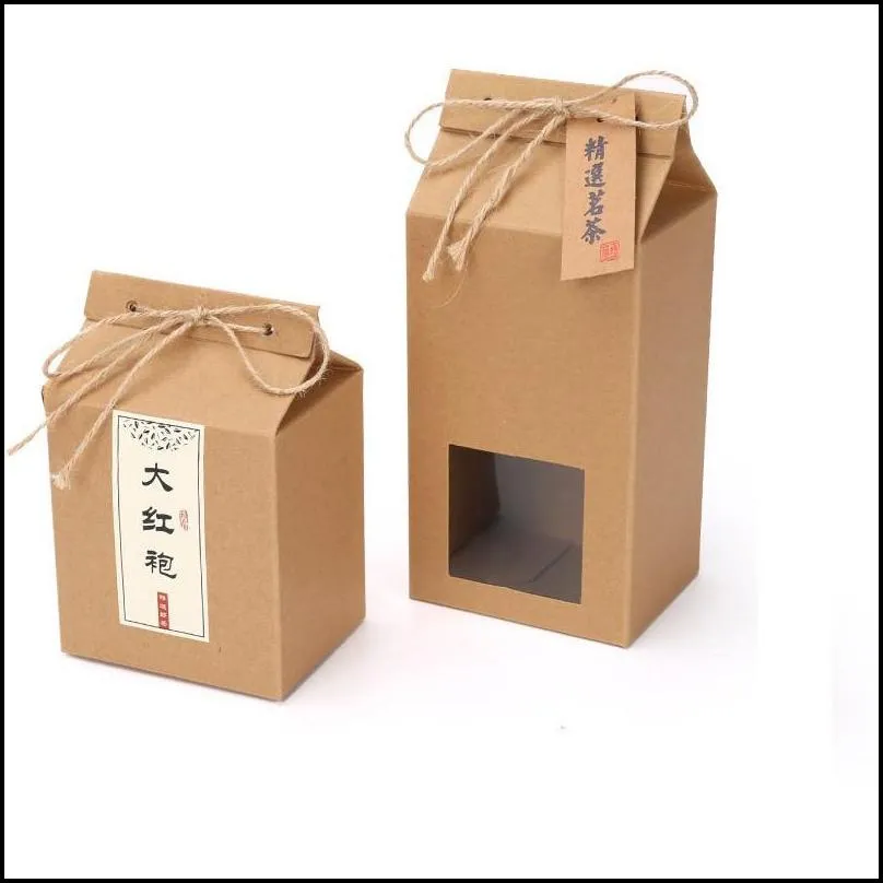 tea packaging box cardboard kraft paper folded food nut container food storage standing up packing bags gift wrap
