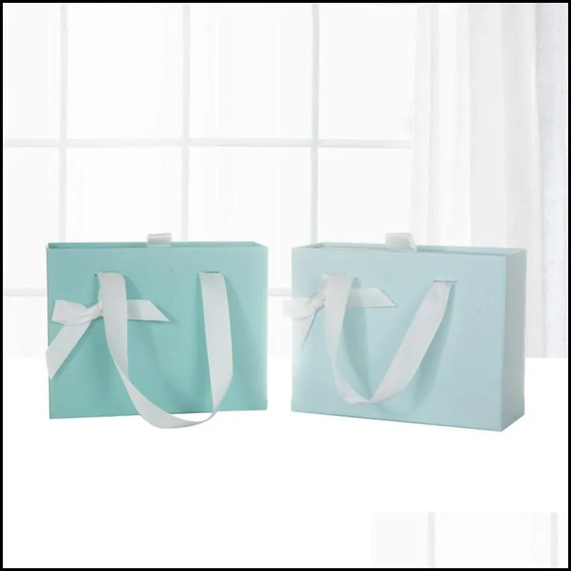 paper gifts bags with handles jewelry shopping bag gift wrap recyclable cosmetic box gift bag 4 color