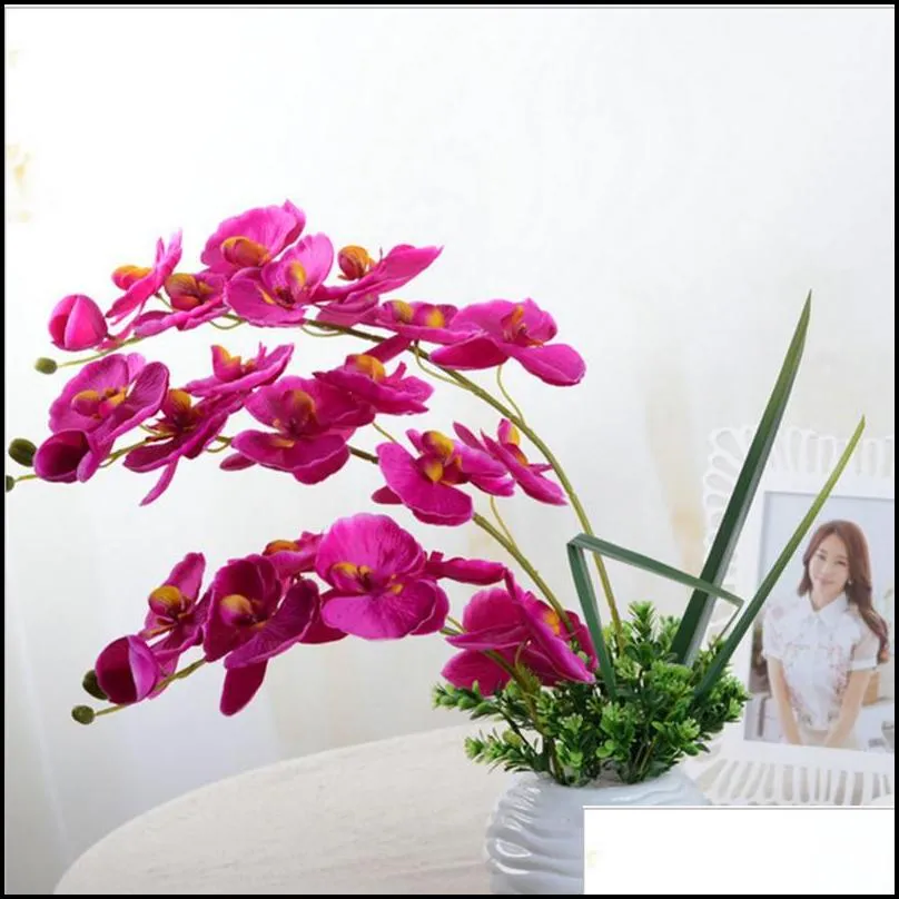 artificial butterfly orchid silk flower bouquet phalaenopsis wedding home decor fashion diy living room art decoration