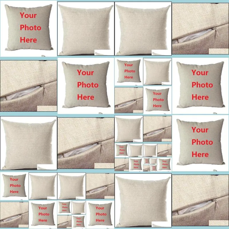 personalised cushion cover cotton linen custom printed pillow case home decoration for car sofa waist pillowcase diy