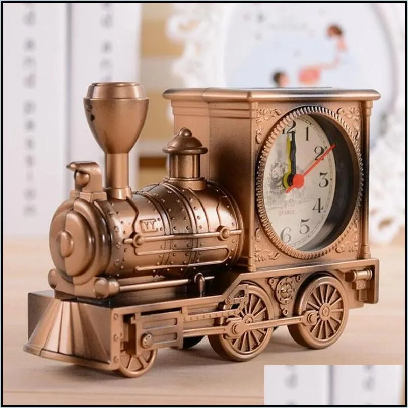 vintage retro train desk clock home decor 3 colors creative quartz clocks best promotion gift with boxes