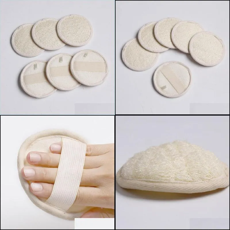 round exfoliating loofah bath brushes natural facial body scrubber men women shower face cleaning loofah pad