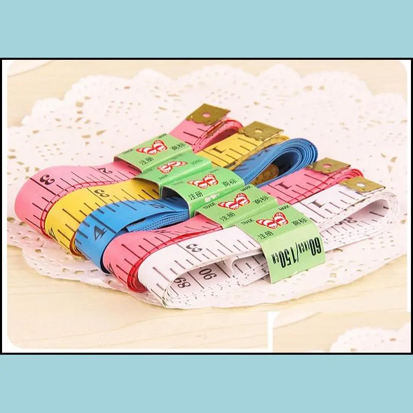 colorful plastic soft ruler measuring clothing tape measuring tool tape ruler home practical sewing ruler 1.5m with iron head