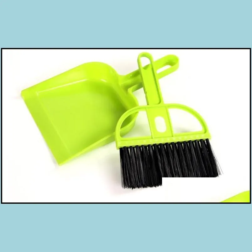 mini colorful desktop cleaning brush computer and keyboard brush with small broom dustpan home corner cleaning tools