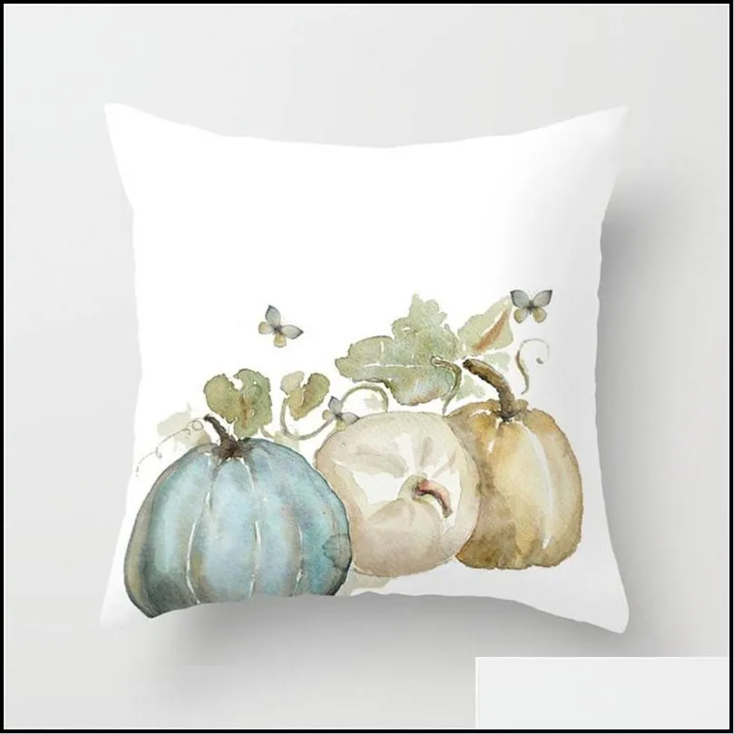 thanksgiving pillow case farmhouse fall throw pillowcovers autumn harvest halloween pumpkin printed pillow cushion