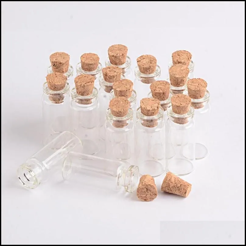 mini bayonet glass bottles with cork transparent wishing bottles 12x28x6 mm 1.4ml little glass jars pendants