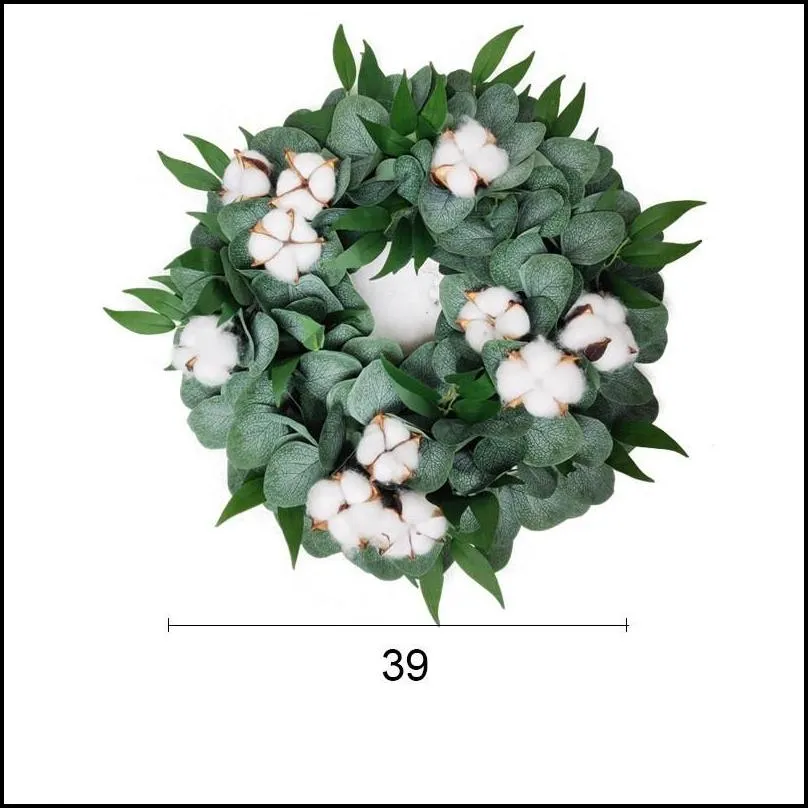 eucalyptus wreath autumn harvest plant garland ginkgo leaf fruit wreath valentine flower gypsophila wreath home office wall decoration