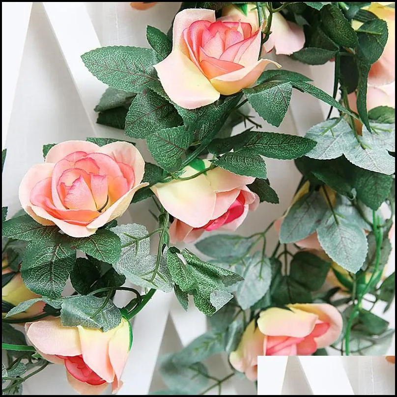 2.2m artificial flower vine cloth rose ivy flower artificial vines hanging garland decorations wedding party garden decor