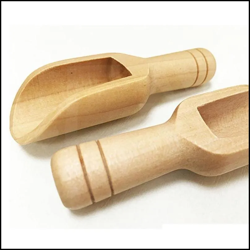 wooden powder spoon bath shower salts mini scoops spoon spa tool laundry detergent kitchen spice scoop