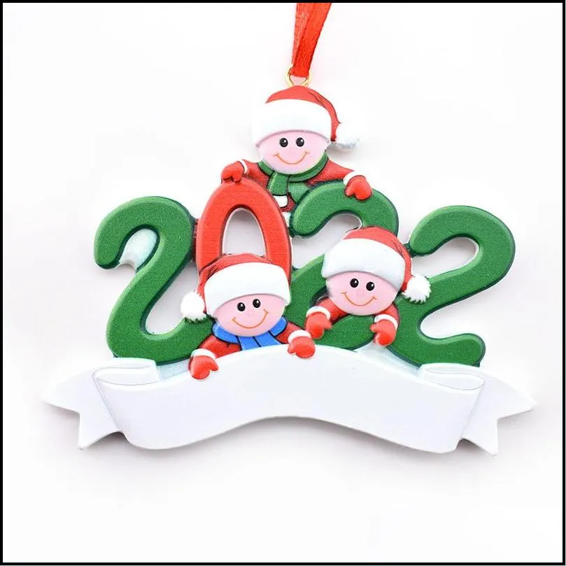 christmas tree personalized ornament resin diy name xmas tree hanging pendant 2022 family 17 heads