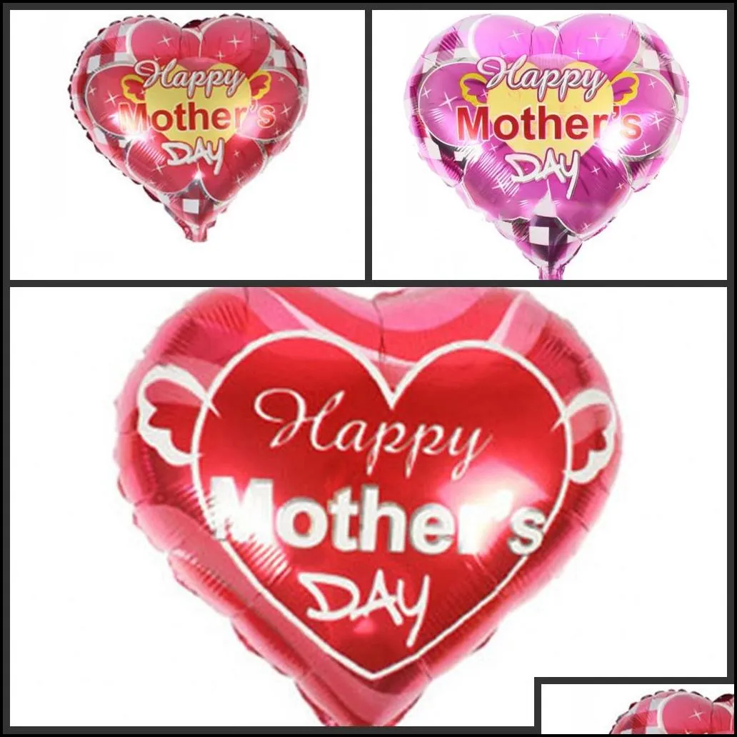 father and mother love heart shape balloons happy mothers day aluminum foil balloon mother festival globol balloons