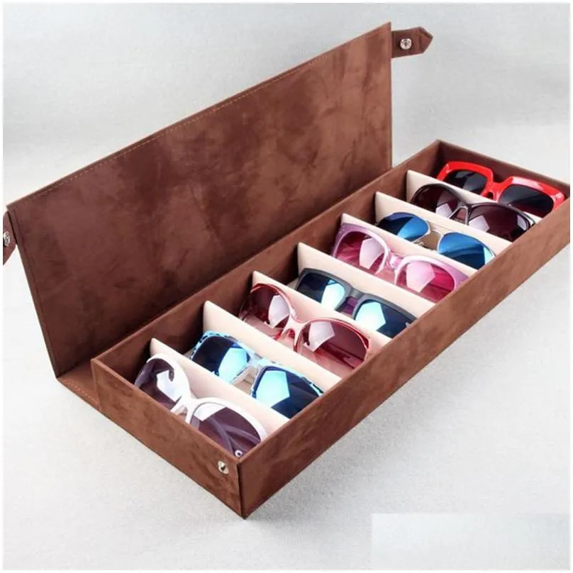 storage boxes bins 8 slot eyewear stand holder for sunglasses glasses display case jewelry tray box organizer unisex