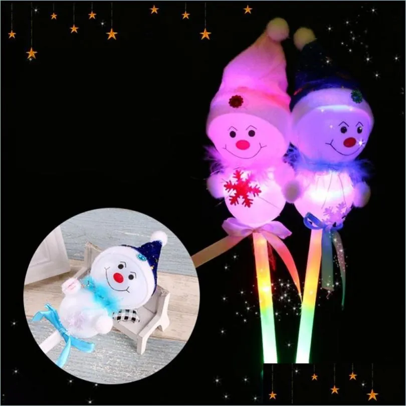 christmas led flashing sticks lightup toys kids christmas snowman decorative with glow stick baby new year gifts